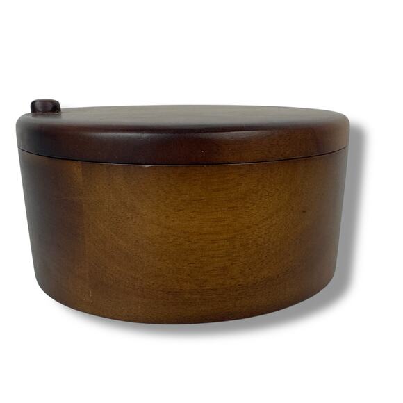 Paula Deen Pantry Ware Signature Wooden Salt Cellar Bowl Box Sliding Lid 5.5" - Picture 4 of 11